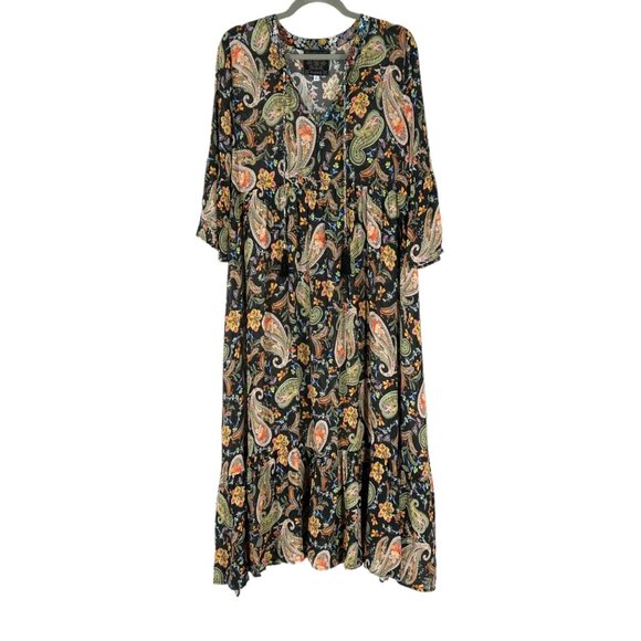 Johnny Was Jade Bryce Black Multi Paisley Maxi Dress - Picture 2 of 9